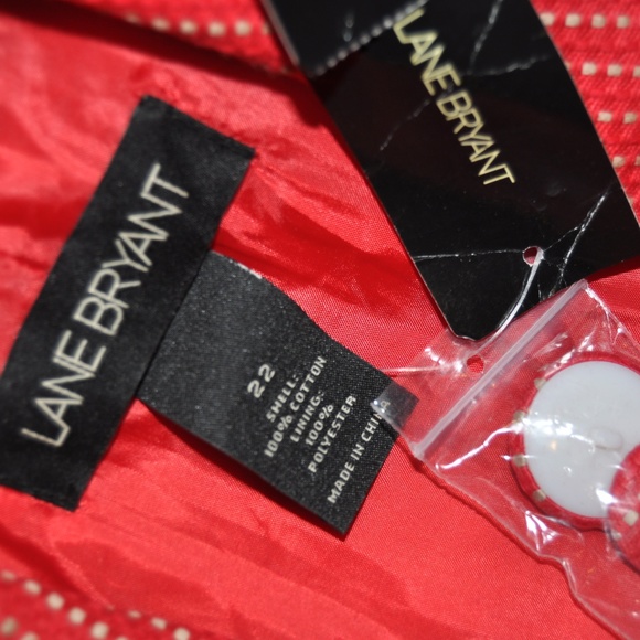 New LANE BRYANT Red Textured Dot Jacket NWT [B3] - Picture 6 of 6